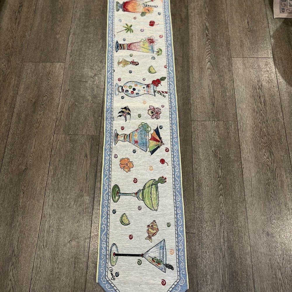 Colorful Cocktail Happy Hour/Tropical Theme Table Runner